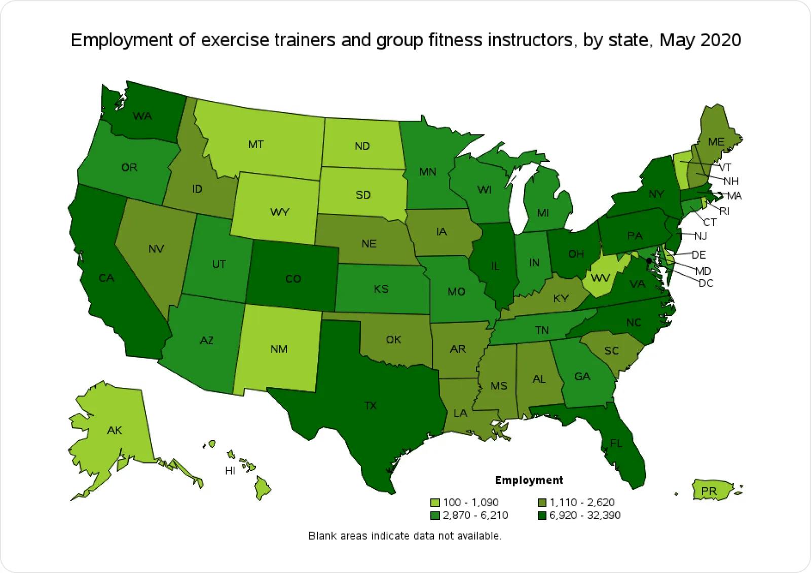 Employment of exercise trainers and group fitness instructors