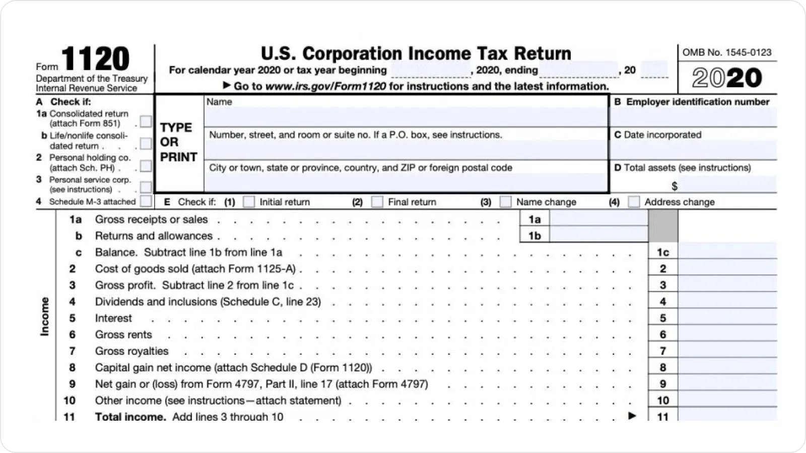 1120 Form - U.S. Corporation Income Tax Return