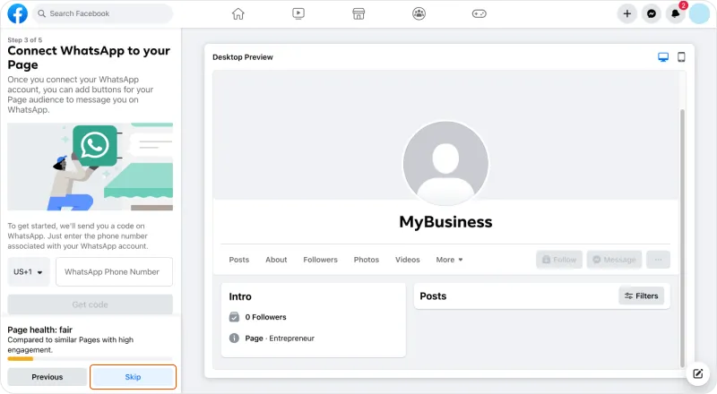 Img 6. How to create a page on Facebook