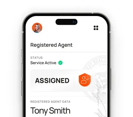 Registered agent app screenshot